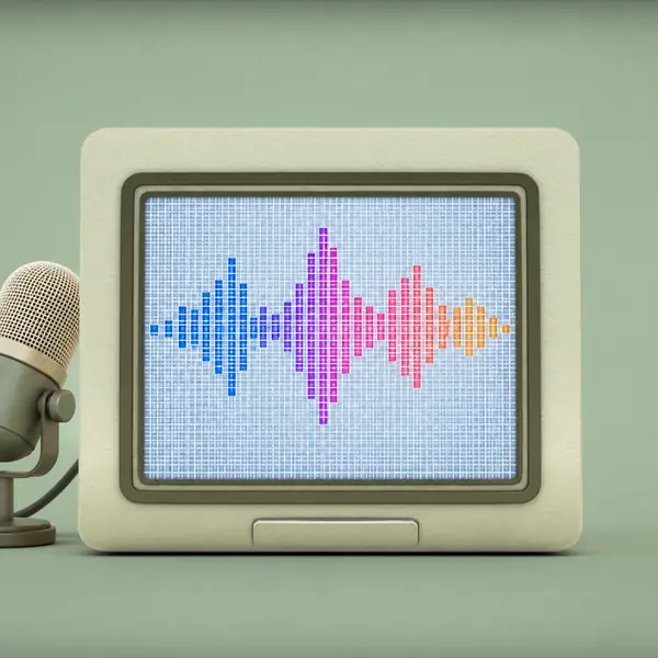 Computer screen displaying audio waveforms