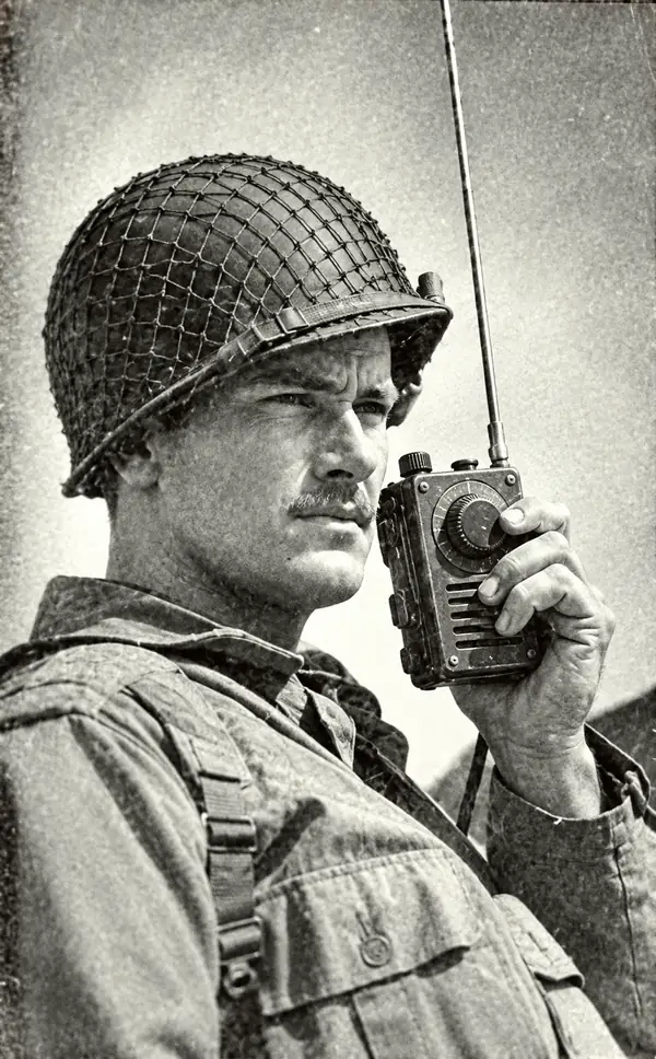 Small portable radio with a tuning dial